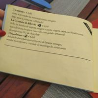 Menu at Terra Restaurant in Sagres