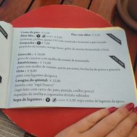 Menu at Terra Restaurant in Sagres