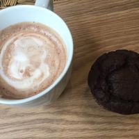 hot chocolate and muffin at Milhanjum 밀한줌 - Jungang Station in Busan