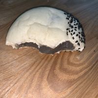 Black sesame bread filled with black bean cream at Milhanjum 밀한줌 - Jungang Station in Busan