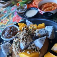 Die veganen Pancakes und das vegane Frühstück (mit extra Rührei)   at Everflow in Koh Chang