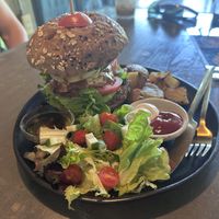 Tempeh burger  at Everflow in Koh Chang