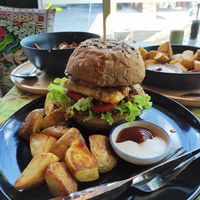 Tempeh burger at Everflow in Koh Chang
