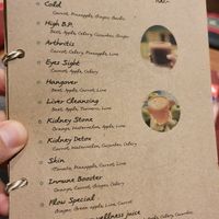 Menu at Everflow in Koh Chang