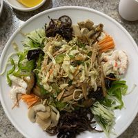 Veggie seafood and veggie w mustard sauce.  So fresh and delicious!  at Taehwawon 태화원 in Incheon
