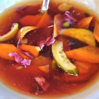 Vegan sweet and sour - close-up of sauce at Taehwawon 태화원 in Incheon