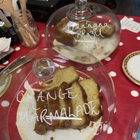 The banana bread is allright: it tasted liked fried food, even though it must have been baked.  at Karmic Cakery in Berwick-upon-tweed