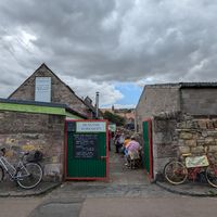 Entrance at Karmic Cakery in Berwick-upon-tweed