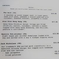 The Ambitious Act Jack Nicholson burger ingredients.  at The Ambitious Act in South Melbourne