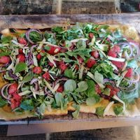 Hummus Pizza at Il Fornaccio in Arzua