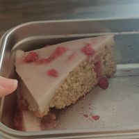 Lemon tart with strawberry (got it for takeaway) at AguaViento WaterWind - Food Truck in Cadiz