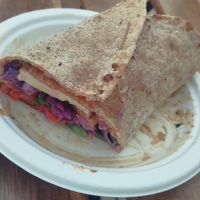 Half 'rollito' with tofu at AguaViento WaterWind - Food Truck in Cadiz