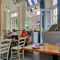Inside the restaurant at The Real Greek - Covent Garden in London