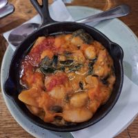 Gigante (giant beans with spinach and tomato sauce) at The Real Greek - Covent Garden in London