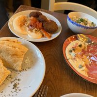 £20 meal option- hummous, flat bread, flava dip and Mediterranean rice   at The Real Greek - Covent Garden in London