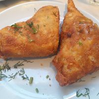 Vegan chickpea triangles at The Real Greek - Covent Garden in London