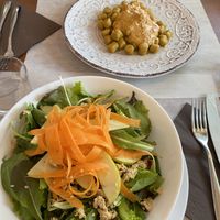 salad with tofu / gnocchi with vegan pesto  at Centro Botanico in Milan