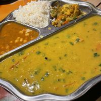Yellow dal thali style  at Bombay Bar and Grill in Sacramento