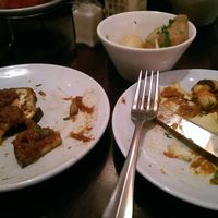 Aubergine, new potatoes, butter beans at The Real Greek - Stratford in East London