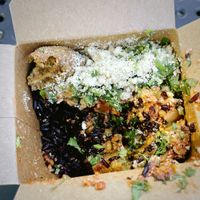 Rice is on one side and sauce on the other. I didn’t get that at first.  at Turlaj Klopsa - Food Truck Ruczaj in Krakow