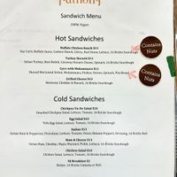 Harmony Plant Fare: current sandwich menu  at Harmony Plant Fare in Cincinnati