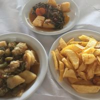 The all vegans plates in the store  at Captain's in Mykonos