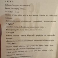 Carta 1/3 opciones veganas at Kikarea Coffee & Bakery in Bilbao