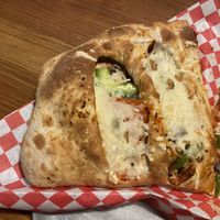 Vegan Veggie Calazone  at Blue Dog Gourmet Pizza in South Lake Tahoe