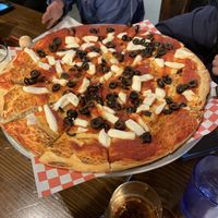 Vegan olive pizza at Blue Dog Gourmet Pizza in South Lake Tahoe