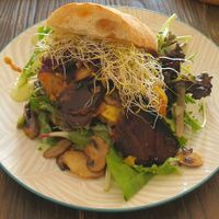 Vegan burger at Four Seasons Bistro in Mittagong