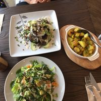 Delicious salad and potatoes at Four Seasons Bistro in Mittagong