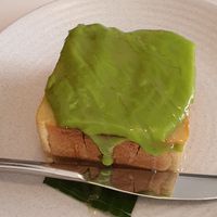 Pandan custard french toast at Little Turtle in Enmore