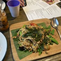 Pad Kee Mao and Thai milk tea  at Little Turtle in Enmore