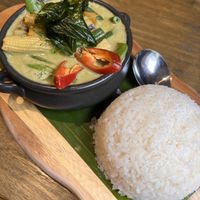 Green Curry with coconut rice  at Little Turtle in Enmore