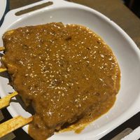 BBQ tofu satay   at Little Turtle in Enmore