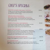 Menu August 2023 at Little Turtle in Enmore