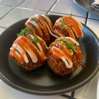 Red curry arancini  at Little Turtle in Enmore