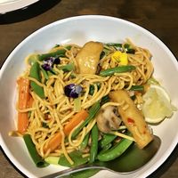 Drunken Hokkien Noodles with chilli basil sauce at Little Turtle in Enmore