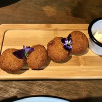 Red curry arancini at Little Turtle in Enmore