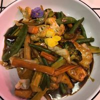 Cashew nut stir fry with special sauce. SO GOOD! at Little Turtle in Enmore