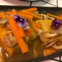 tofu, gravy, mushrooms and carrots at Little Turtle in Enmore