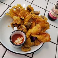 Crispy truffle mushrooms with sriracha mayo at Little Turtle in Enmore