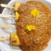 Satay Tofu Skewers at Little Turtle in Enmore
