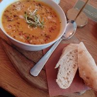 Möhren Ingwer suppe at Fama Cafe & Manufaktur in Weimar