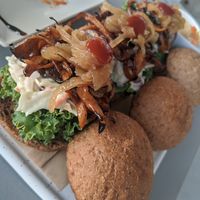 BBQ Pulled 'Pork' Mini Burgers at Katharos Lounge in Santorini