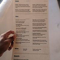 Food Menu at Katharos Lounge in Santorini
