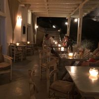 Outside lounge area at Katharos Lounge in Santorini