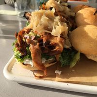 Mushroom sliders at Katharos Lounge in Santorini