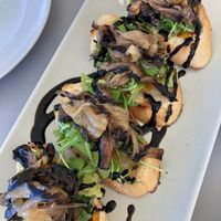 Mushroom bruschetta at Katharos Lounge in Santorini