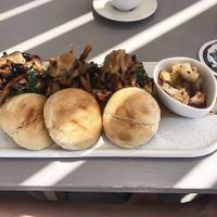 Mini vegan burgers  at Katharos Lounge in Santorini